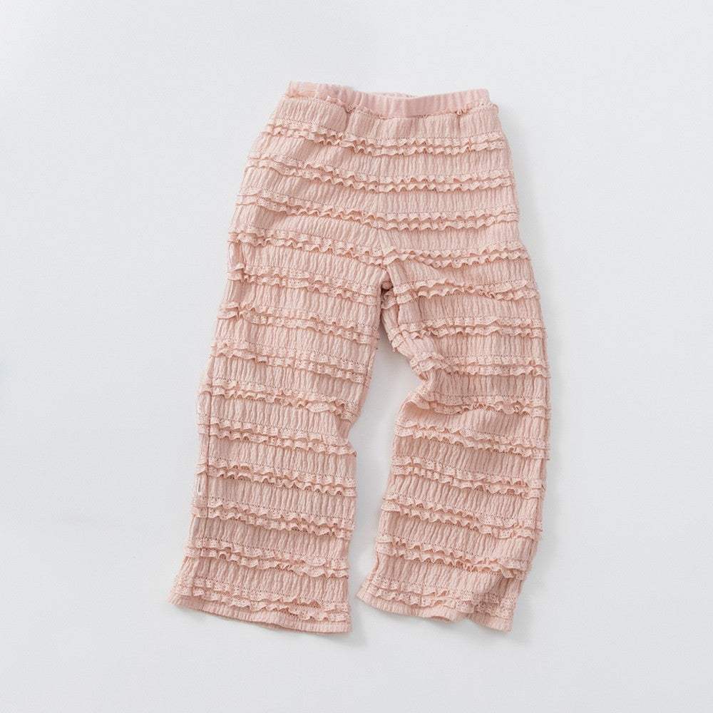 日本童裝 Branshes 提花花邊長褲 80-150cm 女童款 夏季 PANTS