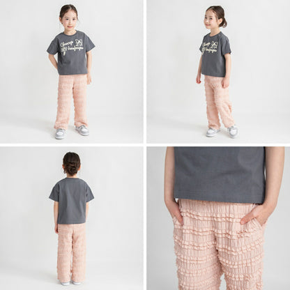 日本童裝 Branshes 提花花邊長褲 80-150cm 女童款 夏季 PANTS
