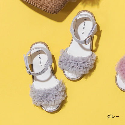 日本直送 Branshes 薄紗荷葉邊涼鞋 15-21cm 鞋系列 其他品牌