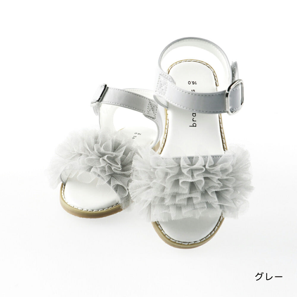 日本直送 Branshes 薄紗荷葉邊涼鞋 15-21cm 鞋系列 其他品牌