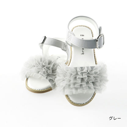 日本直送 Branshes 薄紗荷葉邊涼鞋 15-21cm 鞋系列 其他品牌