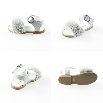 日本直送 Branshes 薄紗荷葉邊涼鞋 15-21cm 鞋系列 其他品牌