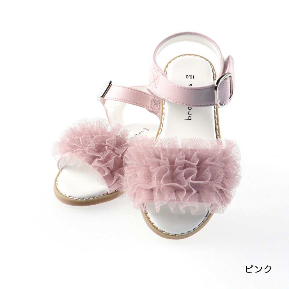 日本直送 Branshes 薄紗荷葉邊涼鞋 15-21cm 鞋系列 其他品牌