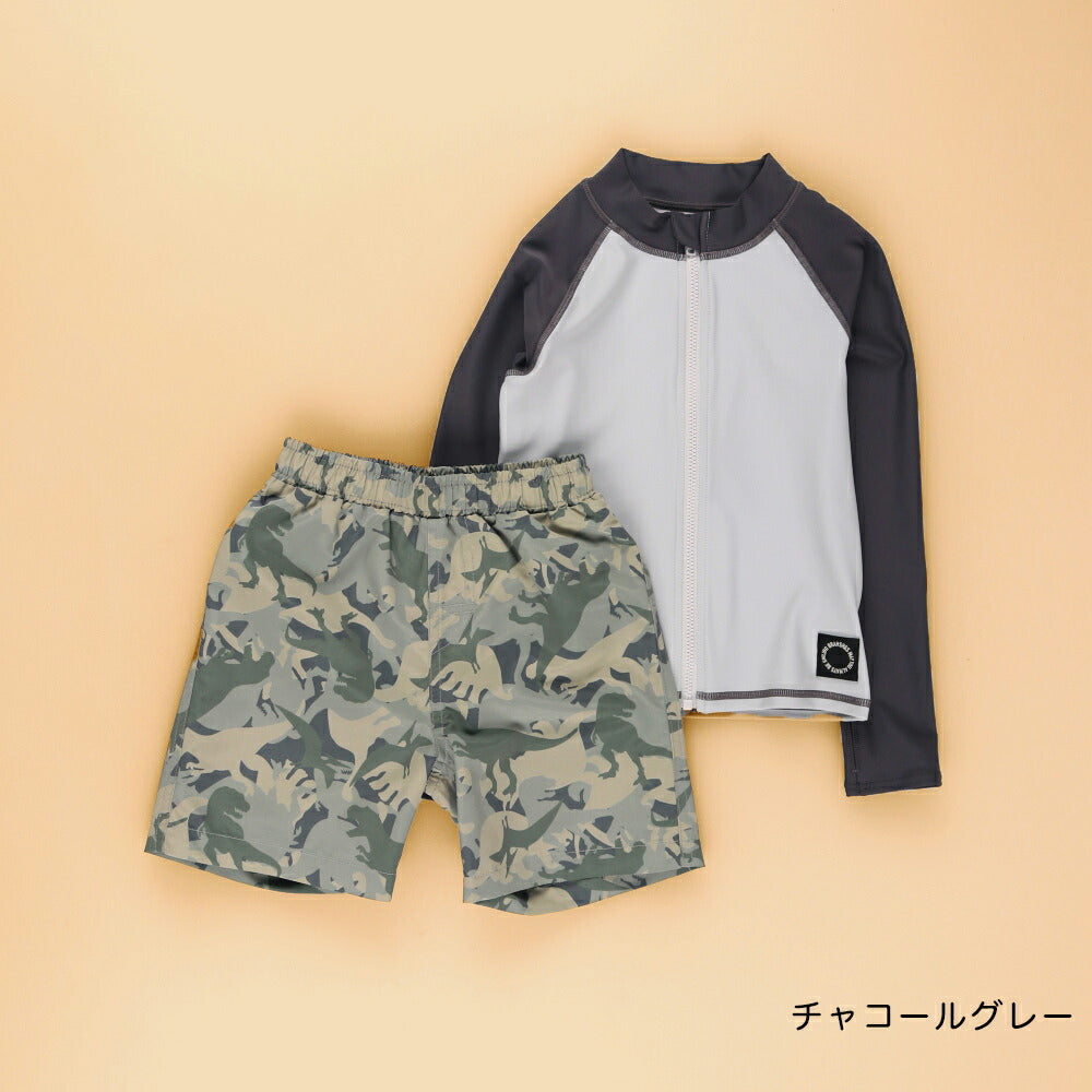 日本童裝 Branshes 防UV 泳衣外套短褲兩件套裝 90-120cm 男童款 夏季 夏日玩水泳衣特輯