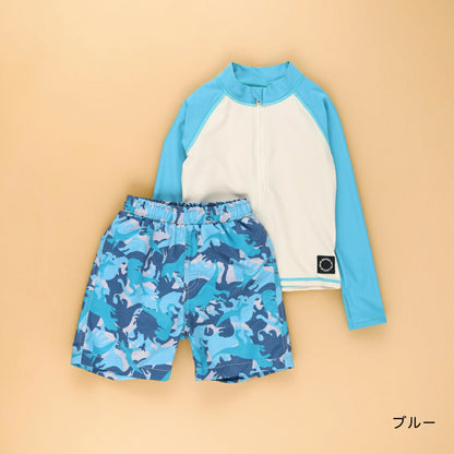 日本童裝 Branshes 防UV 泳衣外套短褲兩件套裝 90-120cm 男童款 夏季 夏日玩水泳衣特輯