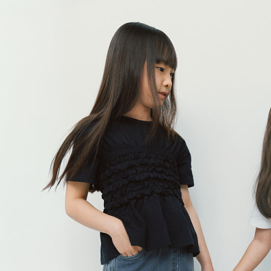 日本童裝 Branshes 【b.+A】皺褶上衣 90-150cm 女童款 夏季 TOPS