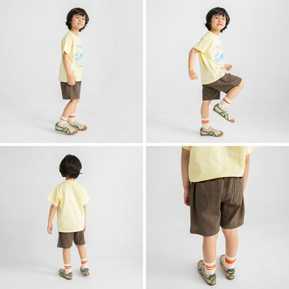 日本童裝 Branshes 巴拿馬織紋彩色短褲 80-150cm 男童款 夏季 PANTS