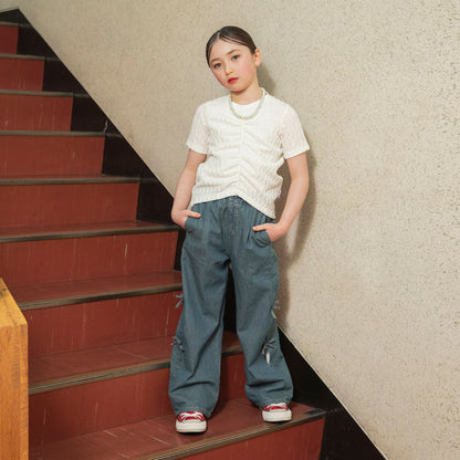 日本童裝 Branshes【Ou? by EDWIN】皺褶短袖上衣 90-150cm 女童款 夏季 TOPS