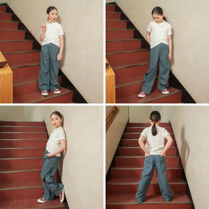 日本童裝 Branshes【Ou? by EDWIN】皺褶短袖上衣 90-150cm 女童款 夏季 TOPS