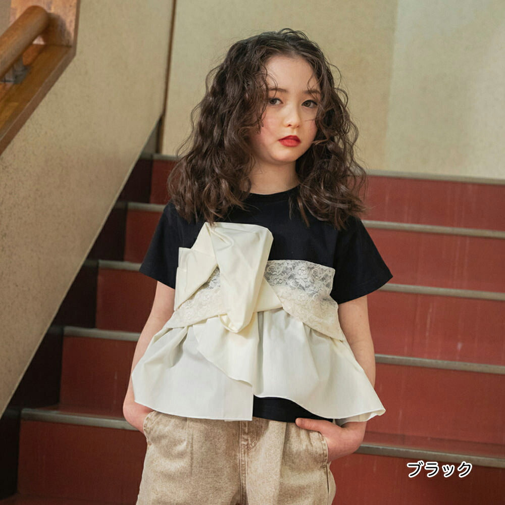 日本童裝 Branshes【Ou? by EDWIN】蕾絲荷葉邊上衣 90-150cm 女童款 夏季 TOPS