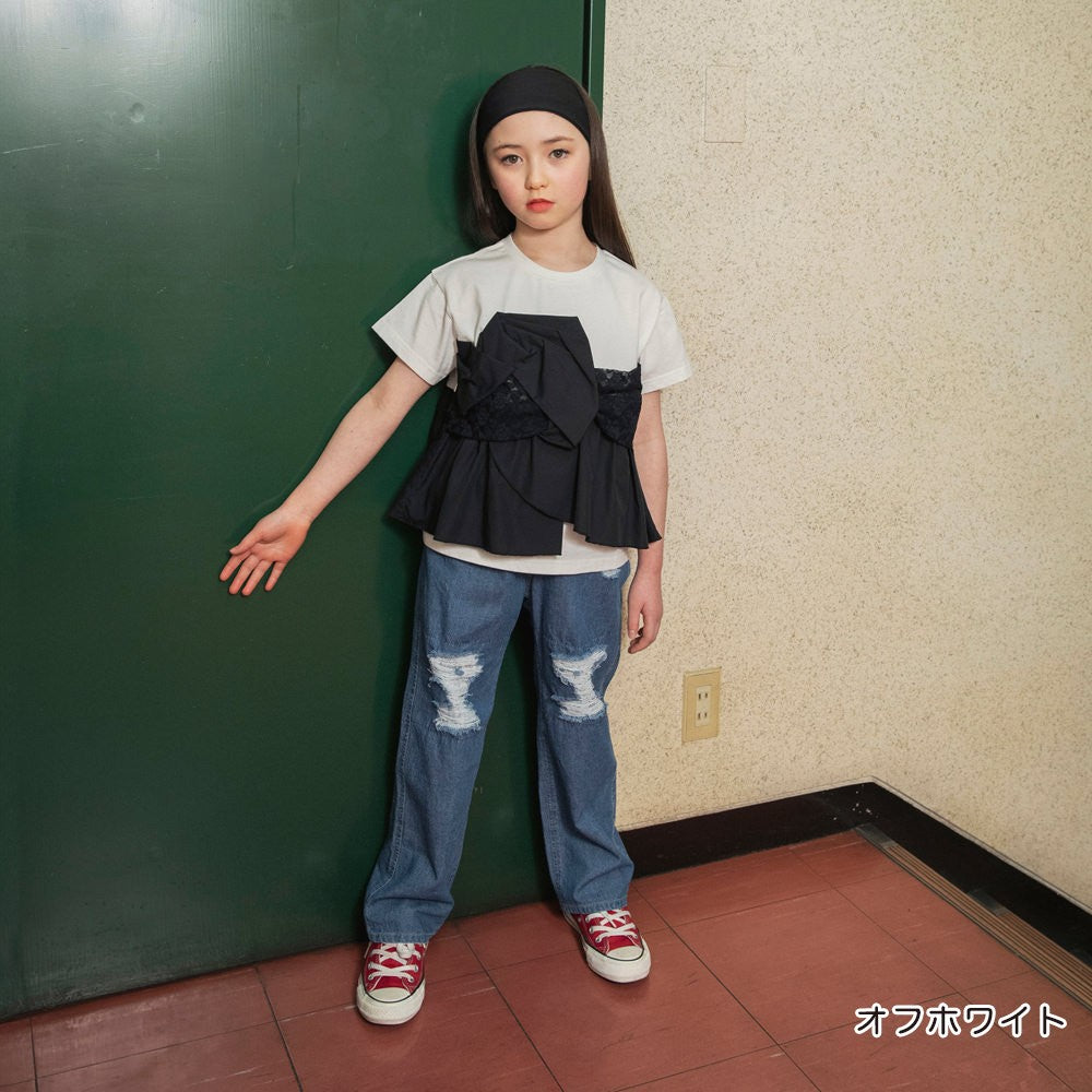 日本童裝 Branshes【Ou? by EDWIN】蕾絲荷葉邊上衣 90-150cm 女童款 夏季 TOPS