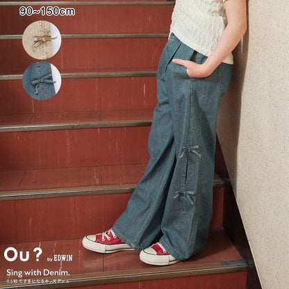 日本童裝 Branshes【Ou? by EDWIN】側邊繫帶牛仔褲 90-150cm 女童款 夏季 PANTS