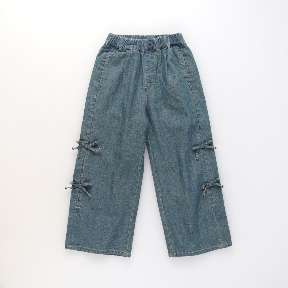日本童裝 Branshes【Ou? by EDWIN】側邊繫帶牛仔褲 90-150cm 女童款 夏季 PANTS