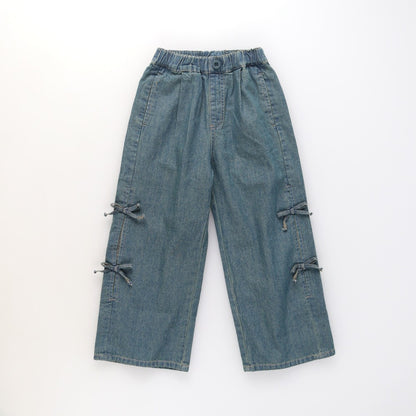 日本童裝 Branshes【Ou? by EDWIN】側邊繫帶牛仔褲 90-150cm 女童款 夏季 PANTS
