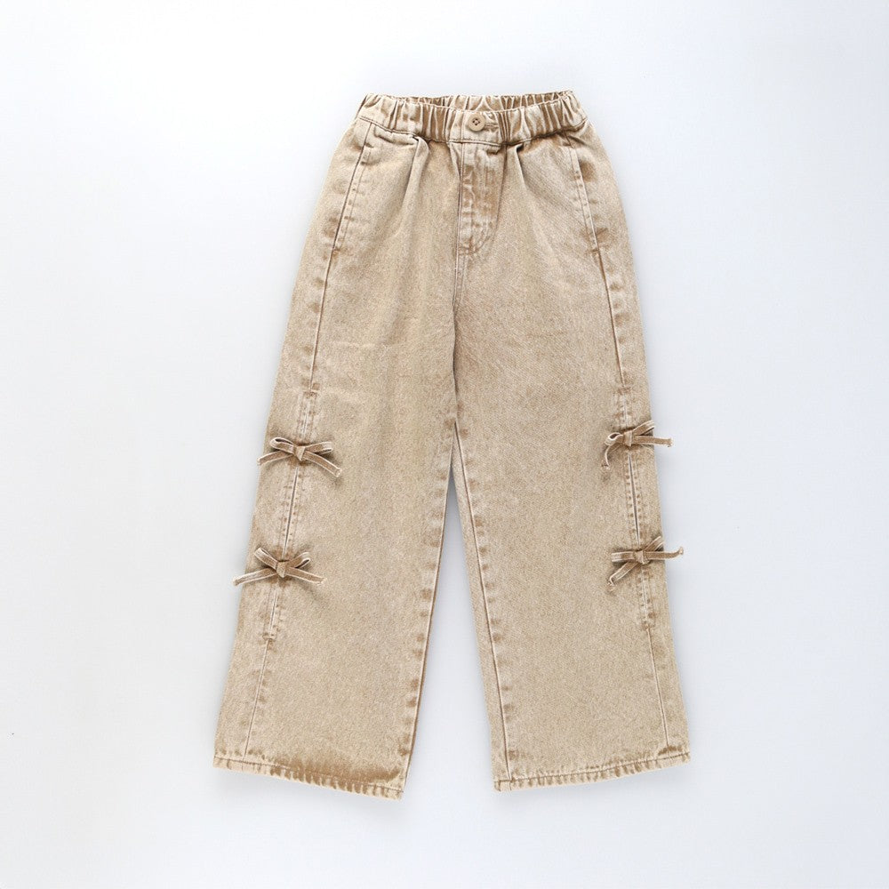 日本童裝 Branshes【Ou? by EDWIN】側邊繫帶牛仔褲 90-150cm 女童款 夏季 PANTS