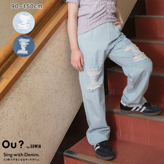 日本童裝 Branshes【Ou? by EDWIN】破洞牛仔褲 90-150cm 女童款 夏季 PANTS