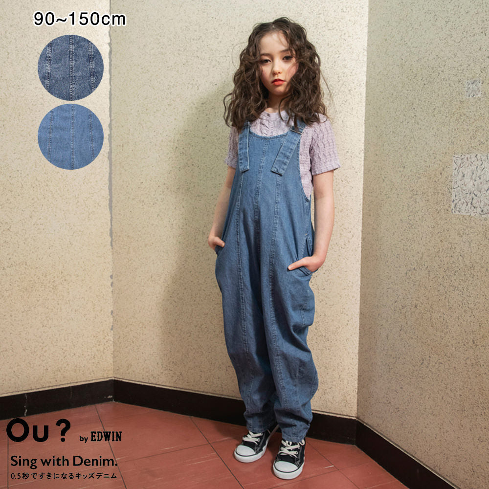 日本童裝 Branshes【Ou? by EDWIN】牛仔背帶褲 90-150cm 女童款 夏季 Jumpsuit