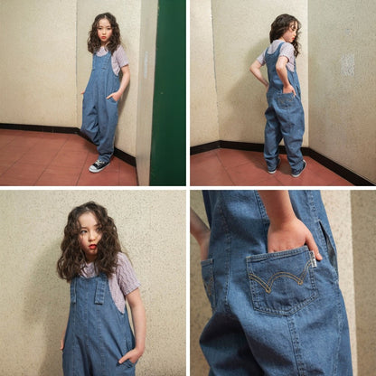 日本童裝 Branshes【Ou? by EDWIN】牛仔背帶褲 90-150cm 女童款 夏季 Jumpsuit