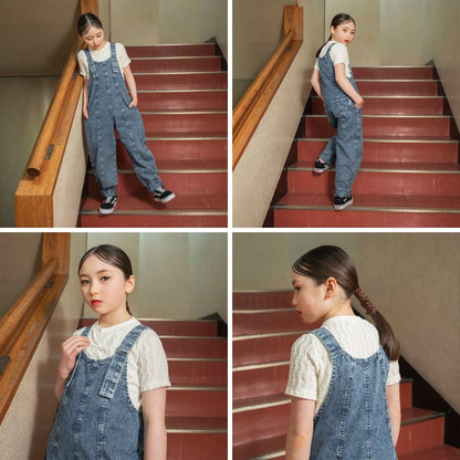 日本童裝 Branshes【Ou? by EDWIN】牛仔背帶褲 90-150cm 女童款 夏季 Jumpsuit