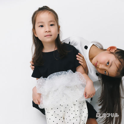 日本童裝 Branshes【b.+A】波點荷葉邊短袖上衣 90-150cm 女童款 夏季 TOPS