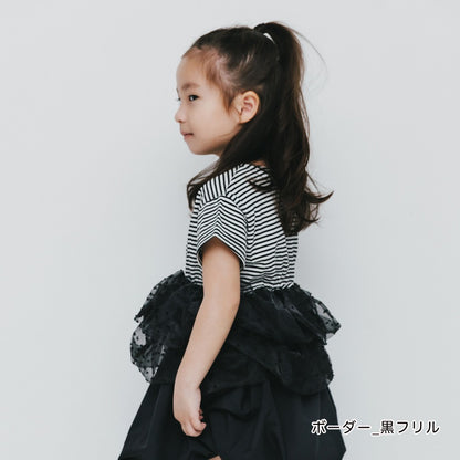 日本童裝 Branshes【b.+A】波點荷葉邊短袖上衣 90-150cm 女童款 夏季 TOPS