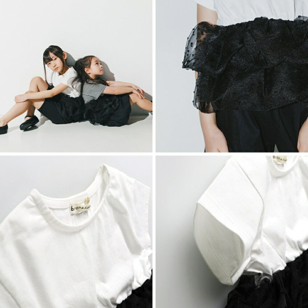 日本童裝 Branshes【b.+A】波點荷葉邊短袖上衣 90-150cm 女童款 夏季 TOPS