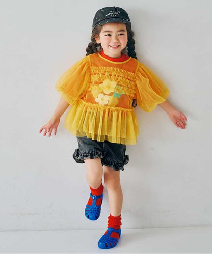 日本童裝 p.premier 斜紋花邊短褲 80-140cm 女童款 夏季  PANTS