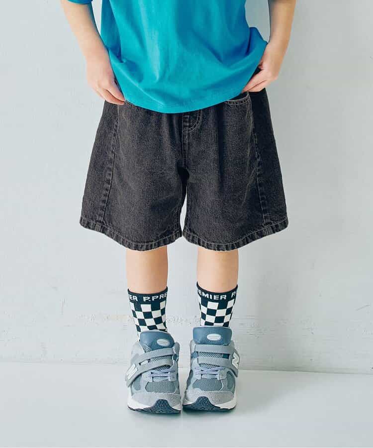 日本童裝 p.premier 斜紋牛仔闊腿短褲 80-140cm 男童款 夏季  PANTS