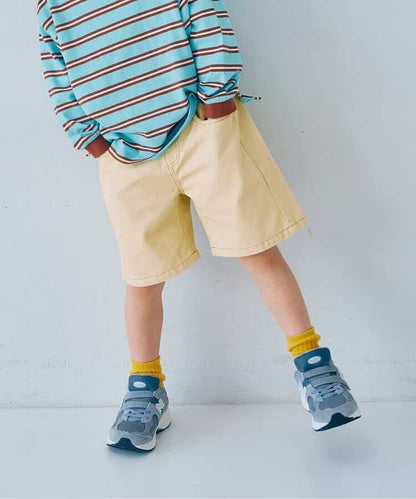 日本童裝 p.premier 斜紋牛仔闊腿短褲 80-140cm 男童款 夏季  PANTS