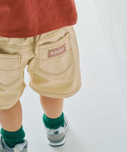 日本童裝 p.premier 斜紋牛仔闊腿短褲 80-140cm 男童款 夏季  PANTS
