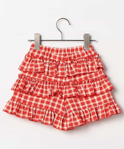 日本童裝 p.premier 格紋荷葉邊短褲 80-140cm 女童款 夏季  PANTS