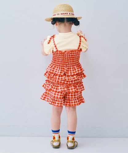 日本童裝 p.premier 格紋荷葉邊短褲 80-140cm 女童款 夏季  PANTS
