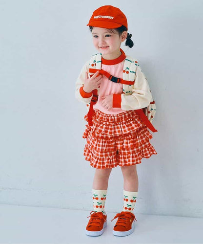 日本童裝 p.premier 格紋荷葉邊短褲 80-140cm 女童款 夏季  PANTS