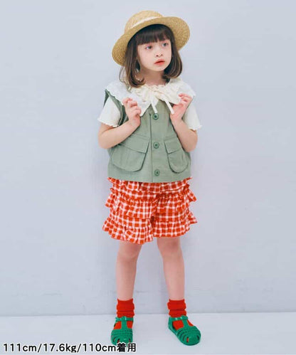 日本童裝 p.premier 格紋荷葉邊短褲 80-140cm 女童款 夏季  PANTS