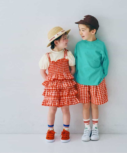 日本童裝 p.premier 格紋荷葉邊短褲 80-140cm 女童款 夏季  PANTS