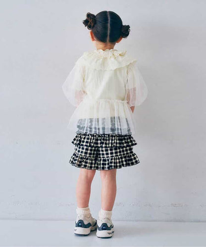 日本童裝 p.premier 格紋荷葉邊短褲 80-140cm 女童款 夏季  PANTS