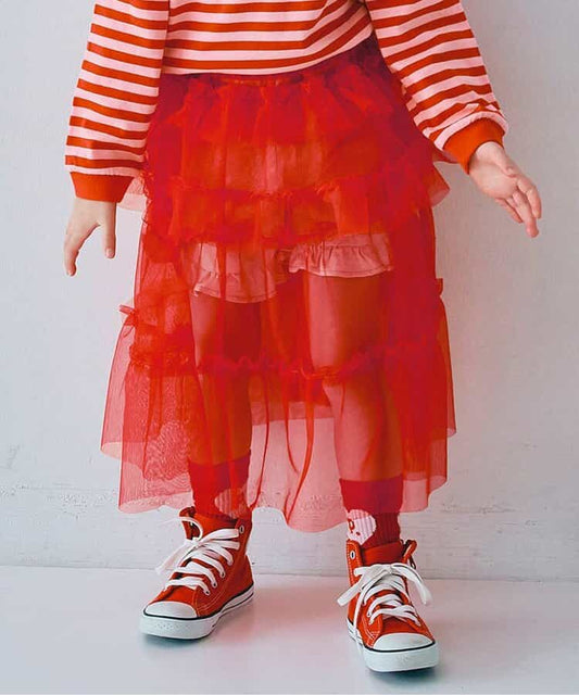 日本童裝 p.premier 兩層薄紗疊穿半身裙 80-140cm 女童款 夏季 SKIRTS