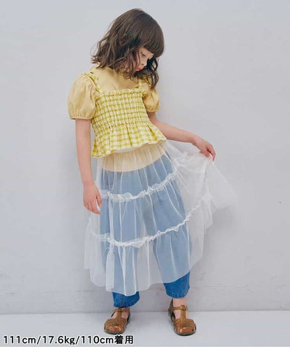 日本童裝 p.premier 兩層薄紗疊穿半身裙 80-140cm 女童款 夏季 SKIRTS