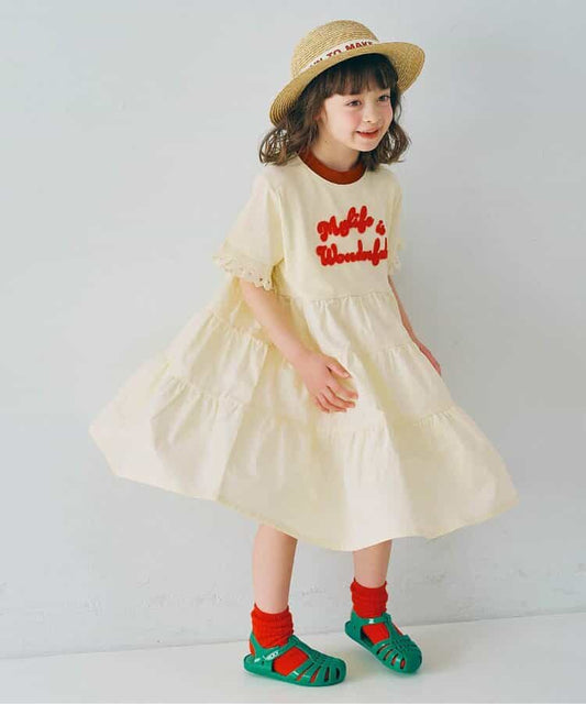 日本童裝 p.premier 蕾絲袖連身裙 80-140cm 女童款 夏季 DRESSES