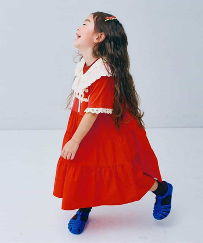 日本童裝 p.premier 蕾絲袖連身裙 80-140cm 女童款 夏季 DRESSES