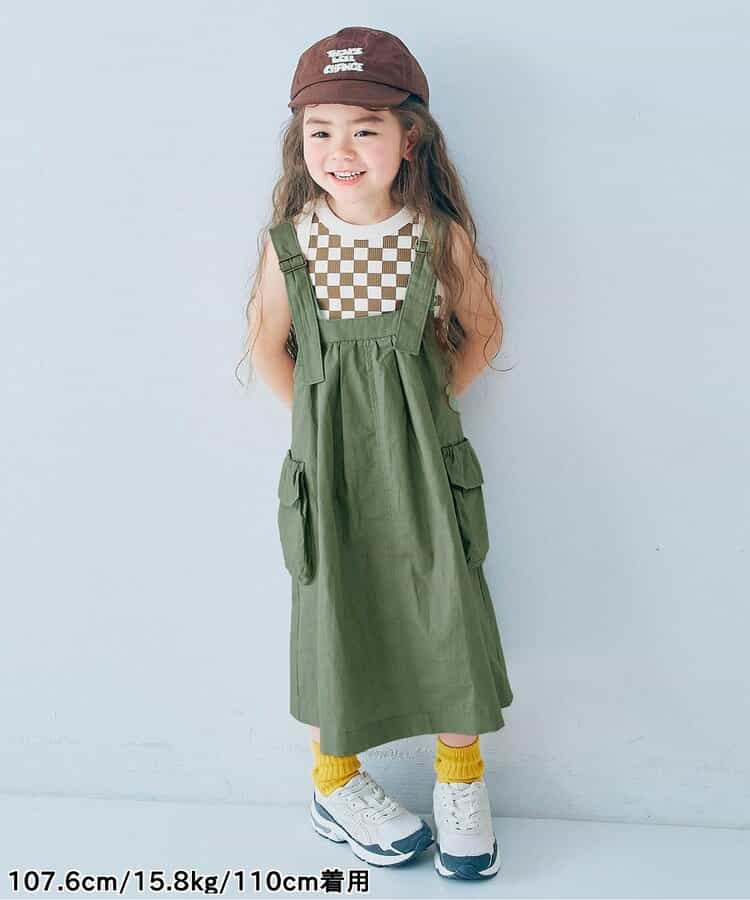 日本童裝 p.premier 大口袋工裝吊帶連身裙 80-140cm 女童款 夏季 DRESSES