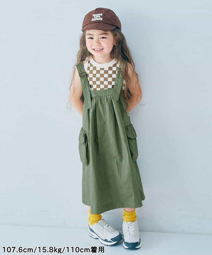 日本童裝 p.premier 大口袋工裝吊帶連身裙 80-140cm 女童款 夏季 DRESSES