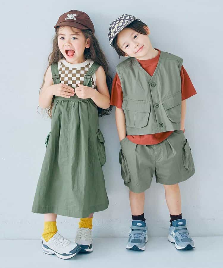 日本童裝 p.premier 大口袋工裝吊帶連身裙 80-140cm 女童款 夏季 DRESSES