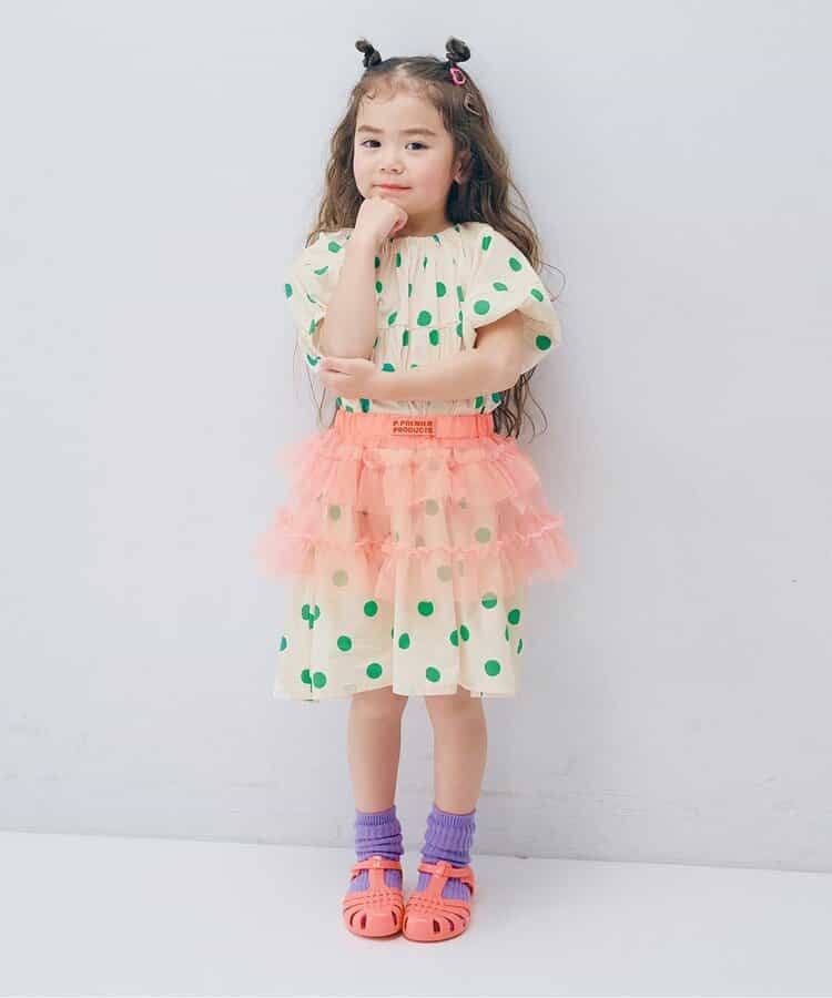 日本童裝 p.premier 泡泡袖連身裙 80-140cm 女童款 夏季 DRESSES