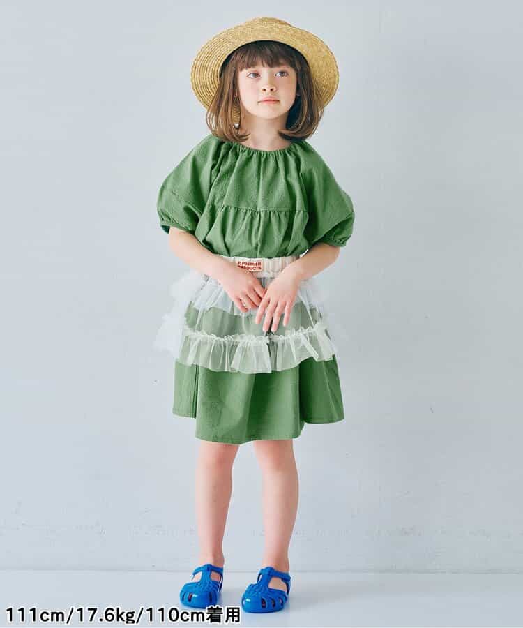 日本童裝 p.premier 泡泡袖連身裙 80-140cm 女童款 夏季 DRESSES