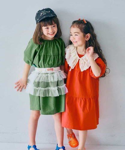 日本童裝 p.premier 泡泡袖連身裙 80-140cm 女童款 夏季 DRESSES