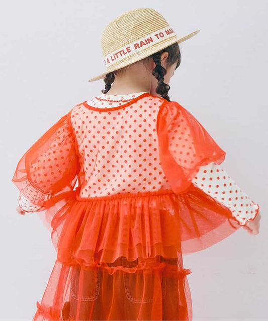 日本童裝 p.premier 薄紗泡泡袖寬鬆上衣 80-140cm 女童款 夏季 TOPS