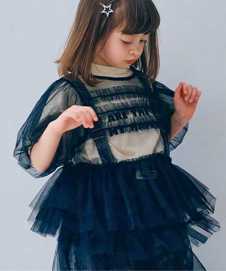 日本童裝 p.premier 薄紗泡泡袖寬鬆上衣 80-140cm 女童款 夏季 TOPS
