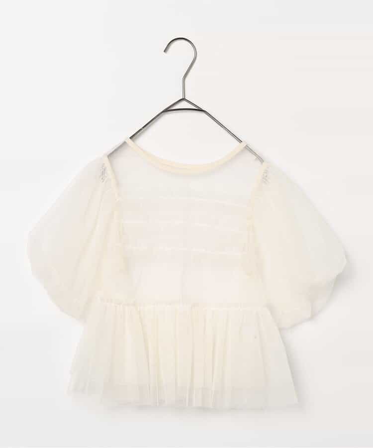 日本童裝 p.premier 薄紗泡泡袖寬鬆上衣 80-140cm 女童款 夏季 TOPS