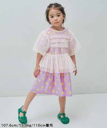 日本童裝 p.premier 薄紗泡泡袖寬鬆上衣 80-140cm 女童款 夏季 TOPS